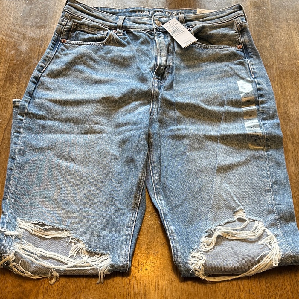 American Eagle Outfitters Light Blue Ripped Denim Jeans